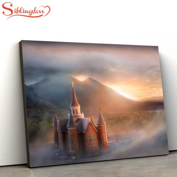 Provo City Center Temple Sunrise Detail Canvas Wall Art Jesus Christ Picture Canvas