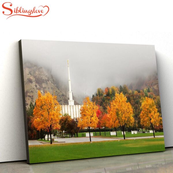 Provo Temple Autumn Trees Canvas Wall Art Jesus Christ Picture Canvas Christian Wall Art