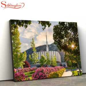 Provo Temple Pink Roses Canvas…