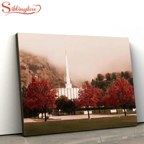 Provo Temple Sepia Canvas Wall Art Jesus Christ Picture Canvas Christian Wall Art