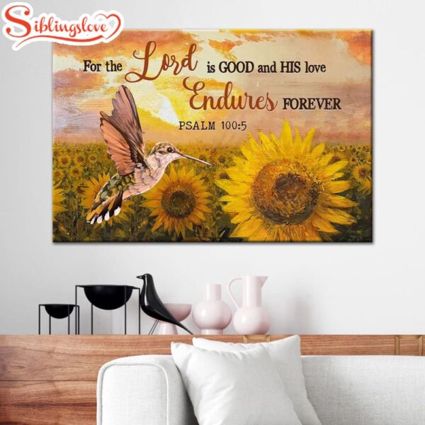 Psalm 1005 For The Lord Is Good And His Love Endures Forever Wall Art Canvas, Christian Wall Decor