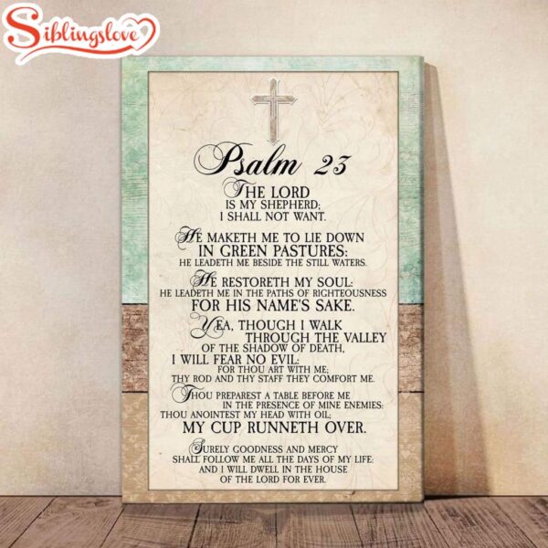 Psalm 23 Bible Verse Canvas Art