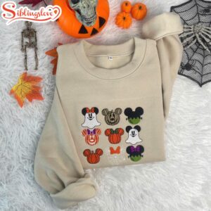 Pumpkin Ghost Mickey Embroidered Sweatshirt