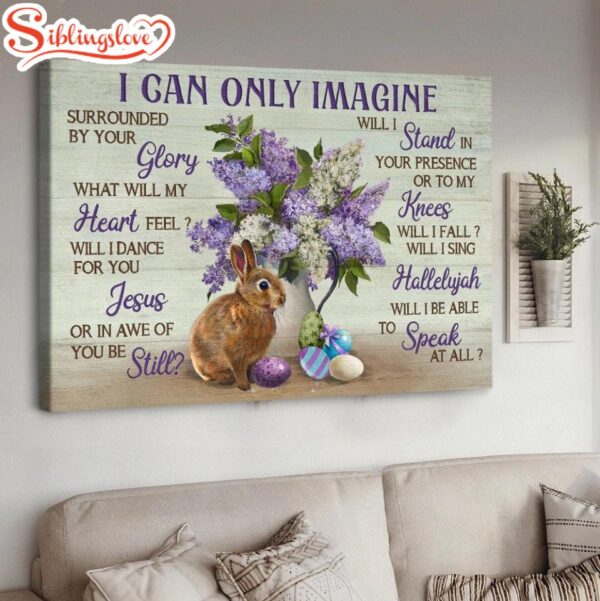 Purple Flower Rabbit I Can Only Imagine Canvas Wall Art