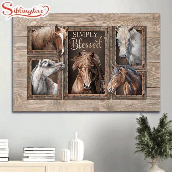 Quarter Horse Watercolor Horse Simply Blessed Canvas Wall Art