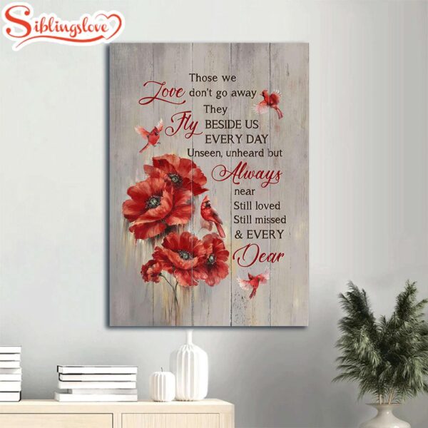 Red Cardinal Christian Brilliant Poppy Flower Heaven Canvas Wall Art Christian Gift