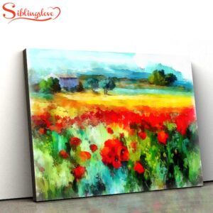 Red Poppies Field Painting Canvas…