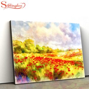 Red Poppies Field Painting Wall…