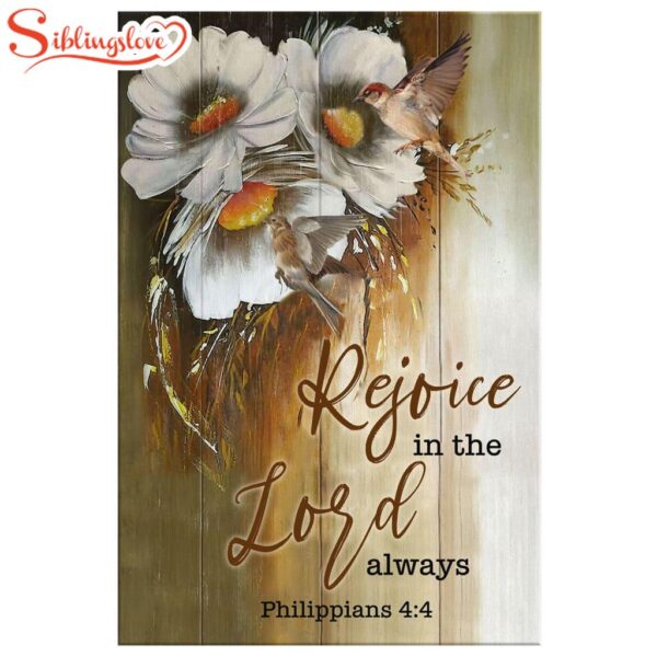 Rejoice In The Lord Always Philippians 44 Canvas Wall Art Prints