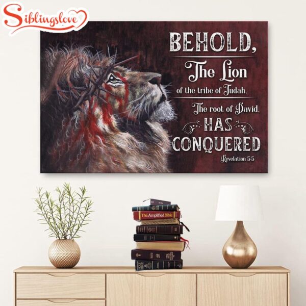 Revelation 55 Behold, The Lion Of The Tribe Of Judah Canvas Wall Art Religious Wall Decor