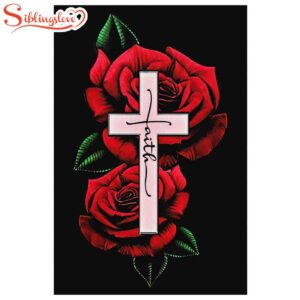 Rose Faith Cross Canvas Wall…