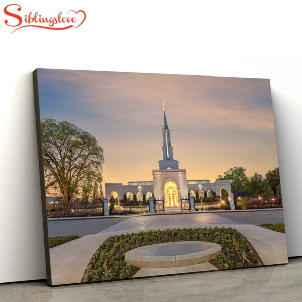 Sacramento Temple Sunset Fountains Canvas Wall Art Jesus Christ Picture Canvas Christian Wall Art