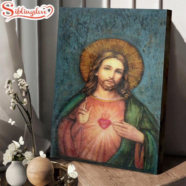 Sacred Heart Of Jesus Canvas Wall Art Jesus Portrait Picture