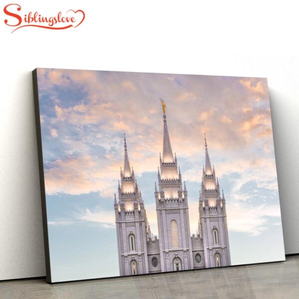 Salt Lake City Utah Temple Guiding Lights Canvas Wall Art Jesus Christ Picture Canvas