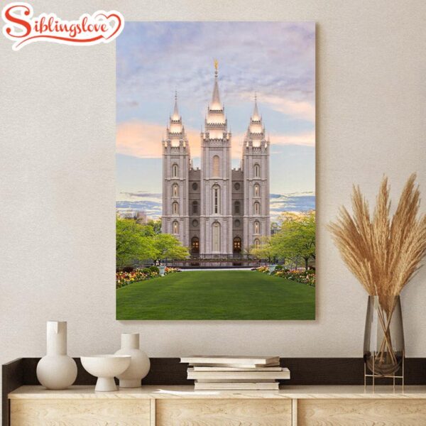 Salt Lake City Utah Temple Spring Tranquility Canvas Pictures Jesus Canvas Art