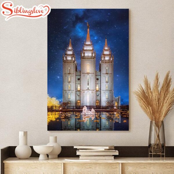 Salt Lake Starry Night Nativity Canvas Wall Art