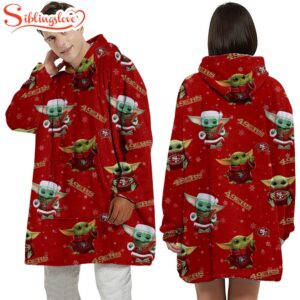 San Francisco 49ers Baby Yoda Huggle Blanket Hoodie