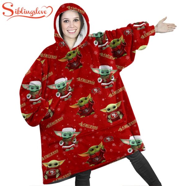 San Francisco 49ers Baby Yoda Huggle Blanket Hoodie