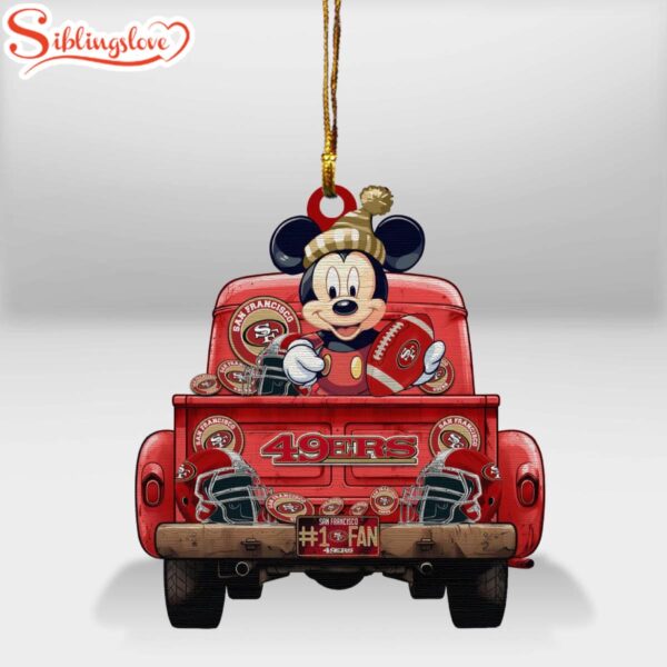 San Francisco 49ers Football Team Mickey Merry Christmas Ornament