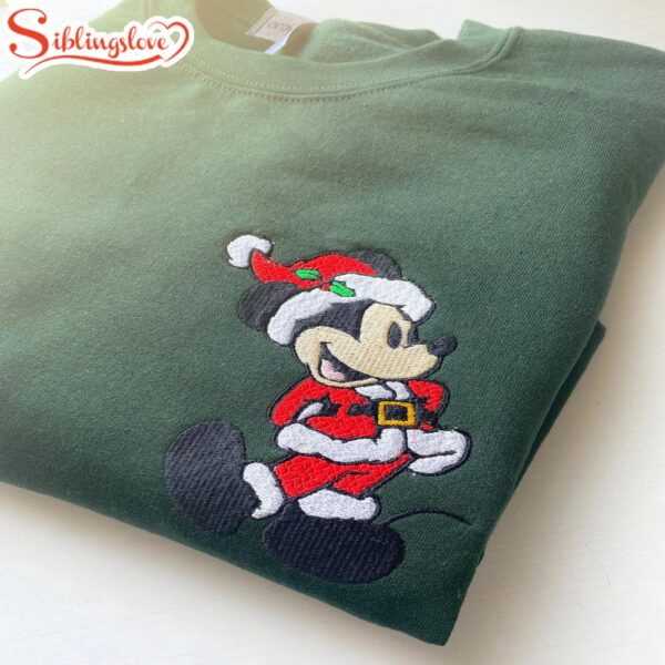 Santa Mickey Embroidered Sweatshirt