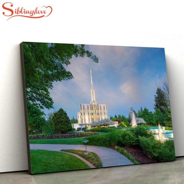 Seattle Temple Fountains Canvas Wall Art Jesus Christ Picture Canvas Christian Wall Art