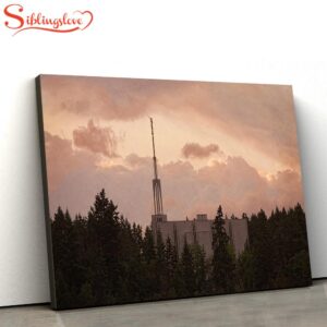 Seattle Temple Sunset Panoramic Canvas…