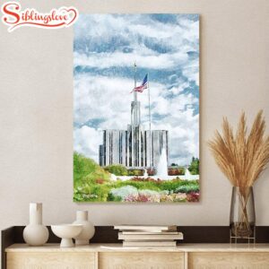 Seattle Temple Us Flag Canvas…