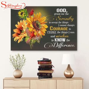 Serenity Prayer Sunflower Canvas Wall…