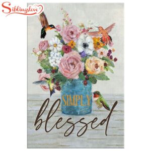 Simply Blessed Hummingbird Flower Canvas…