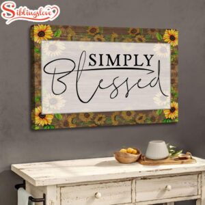 Simply Blessed Sunflower Canvas Wall…