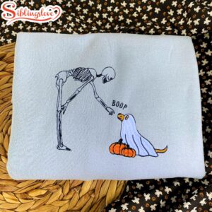 Skeleton Halloween Embroidered Sweatshirt Fashion…