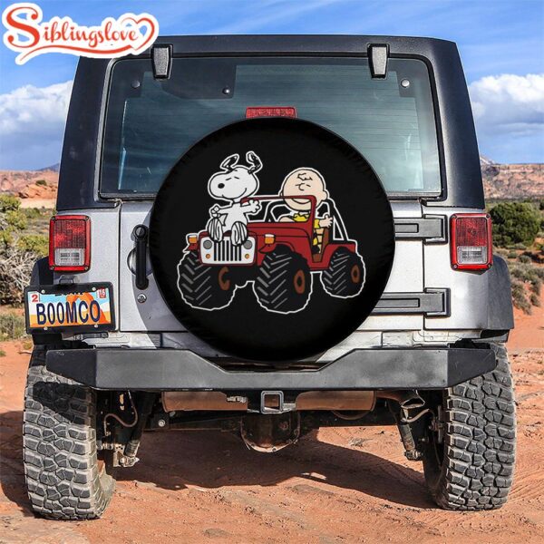 Snoopy And Charlie Brown Car Spare Tire Covers Gift For Campers