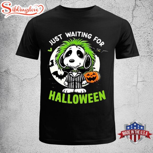 Snoopy Beetlejuice Just Waiting For Halloween Unisex T-Shirt