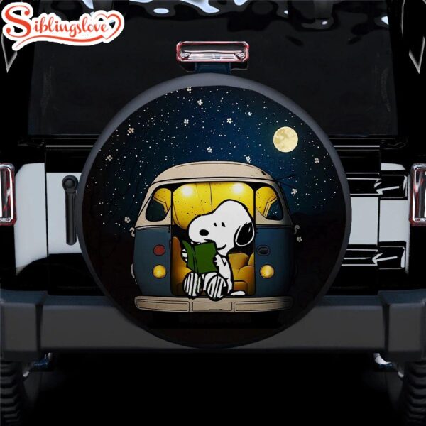 Snoopy Camping Reading Car Spare Tire Covers Gift For Campers