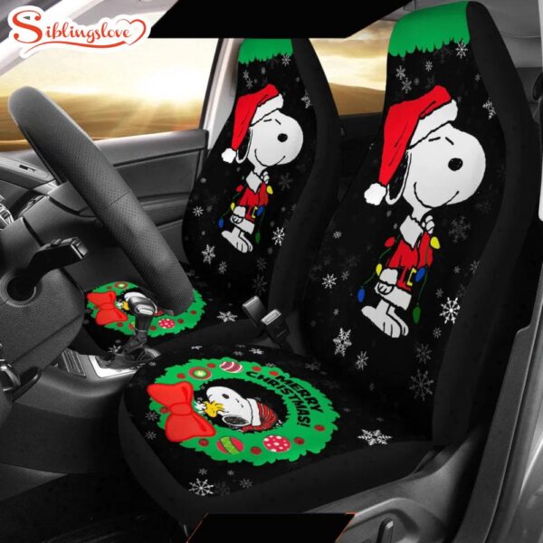 Snoopy Peanuts Cartoon  Cartoon Seat Cover Car Decor