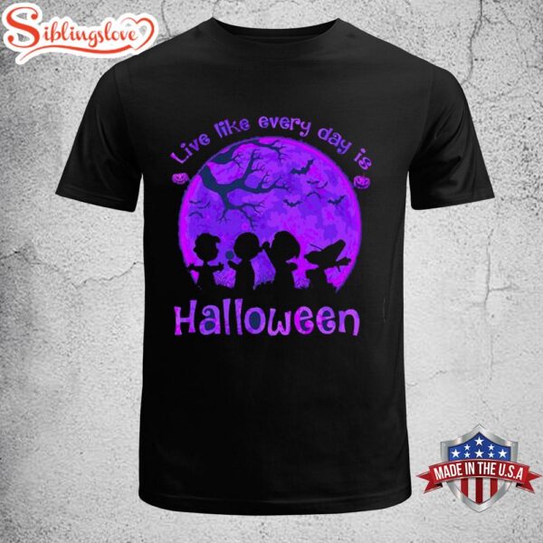 Snoopy With Friends Live Like Every Day Is Halloween Unisex T-Shirt