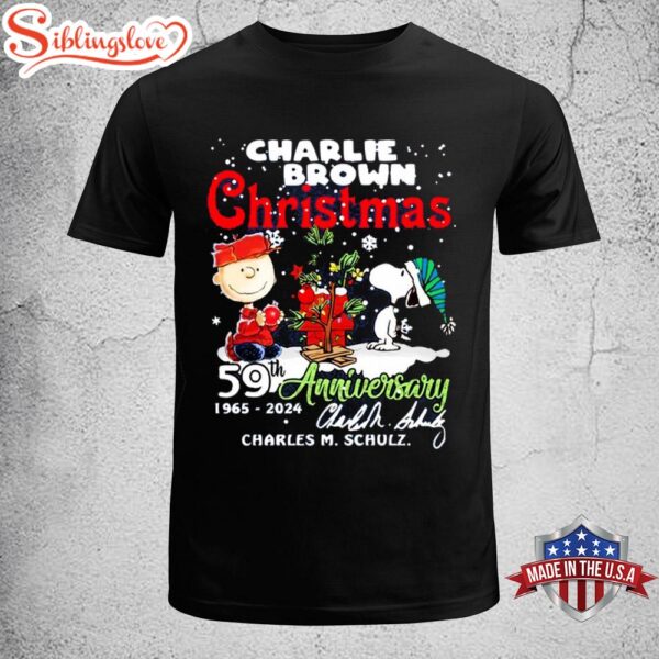 Snoopy Wwith Charlie Brown Christmas 59th Anniversary 1995-2024 Unisex T-Shirt