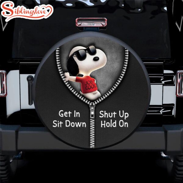 Snoopy Zipper Get In Sit Down Shut Up Hold On Car Spare Tire Covers