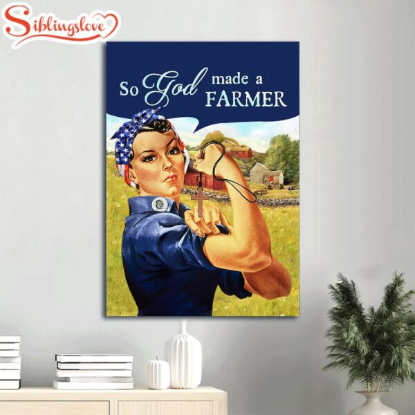 So God Made A Farmer Farmer Woman Gift For Farmers Canvas Wall Art