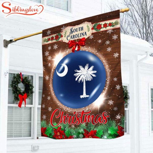 South Carolina Christmas  Garden House Flag Holiday Flag Decor