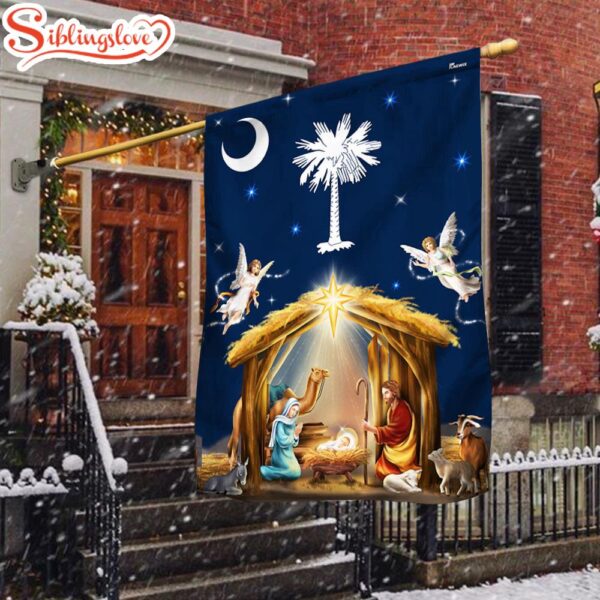 South Carolina Christmas Nativity Of Jesus Garden House Flag Gift For God Lovers