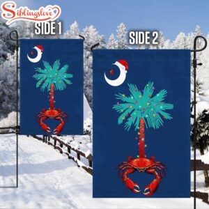 South Carolina Christmas Palm Tree South Carolina Crab Santa House And Garden Flag Decor