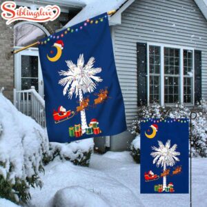 South Carolina Christmas Santa Christmas Palmetto Tree House And Garden Flag Decor