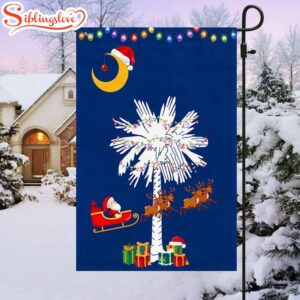 South Carolina Christmas Santa Christmas Palmetto Tree House And Garden Flag Decor