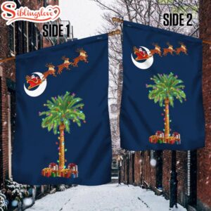 South Carolina Christmas Santa Palmetto Tree House And Garden Flag Decor