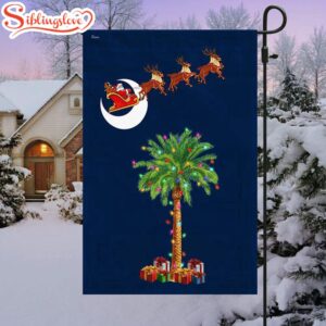 South Carolina Christmas Santa Palmetto Tree House And Garden Flag Decor