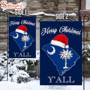 South Carolina Merry Christmas Holiday House And Garden Flag Decor