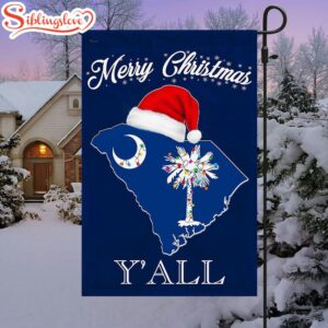 South Carolina Merry Christmas Holiday House And Garden Flag Decor