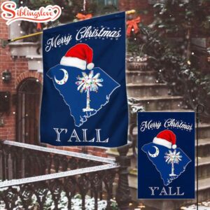 South Carolina Merry Christmas Holiday House And Garden Flag Decor