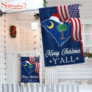 South Carolina Merry Christmas Santa State Christmas Palm Tree House And Garden Flag Decor